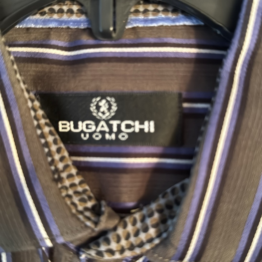 Men's Bugatchi Uomo button down shirt size L - Picture 6 of 6
